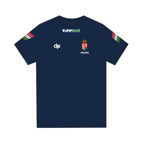 Magyar válogatott-Férfi környakú póló-navy kék (BARCELONA design 2018)