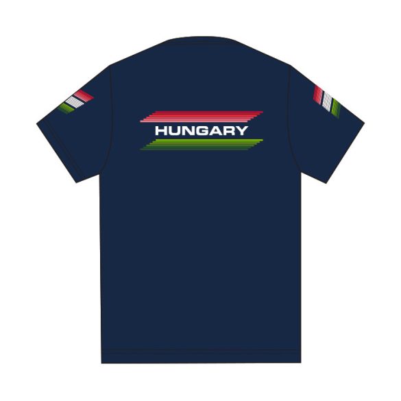 Magyar válogatott-Férfi környakú póló-navy kék (BARCELONA design 2018)