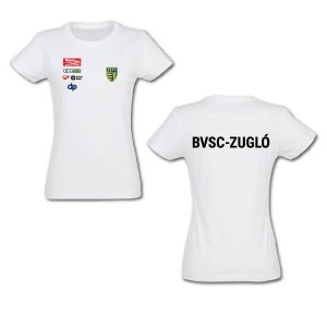 BVSC-Női környakú póló-fehér