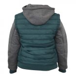 Kapucnis kabát-zöld/szürke
