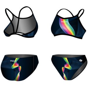 Vékony pántos bikini-Rainbow Smoke