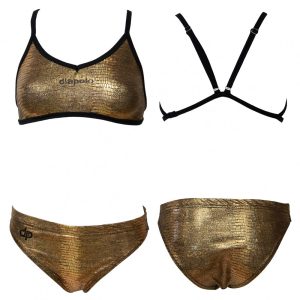 Vékony pántos bikini-Golden snake