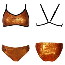 Vékony pántos bikini-golden flakes