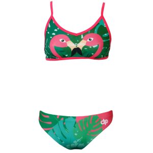 Női vékony pántos bikini-Flamingos 