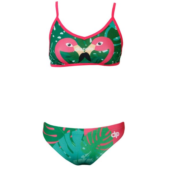 Női vékony pántos bikini-Flamingos 