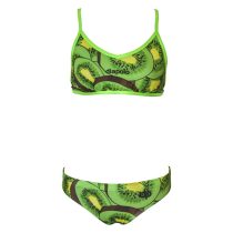 Női vékony pántos bikini-Kiwi Fruit 