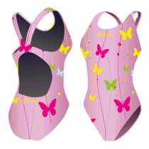 Lányka vastag pántos úszódressz-Butterfly-2-rózsaszín