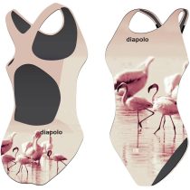 Lányka vastag pántos úszódressz-Flamingos