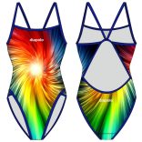 Lányka vastag pántos úszódressz-Rainbow Fractal