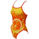 Lányka vékony pántos úszódressz-Orange Fruit 