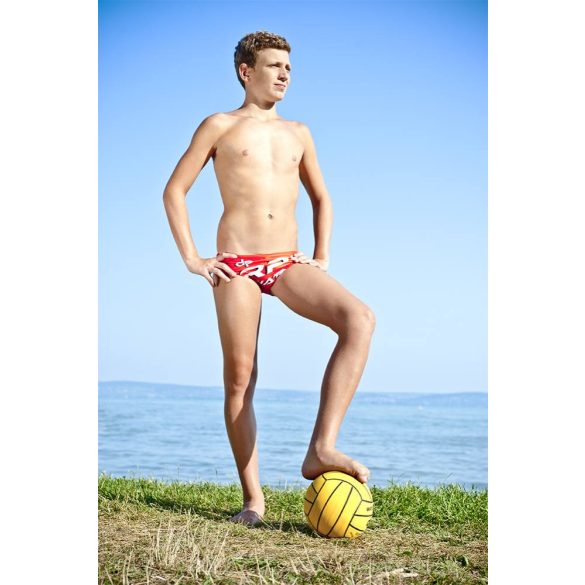 Férfi vízilabdás úszó-Water Polo-piros