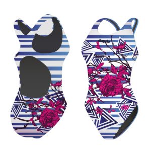 Női vastag pántos úszódressz-Geometric flowers