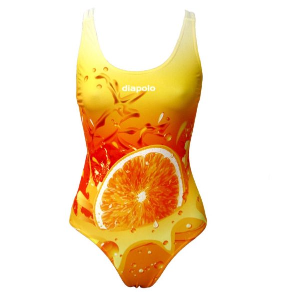 Női vastag pántos úszódressz-Orange fruit