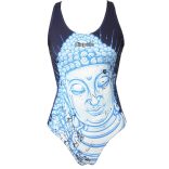Női vastag pántos úszódressz-Buddha