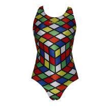 Női vastag pántos úszódressz-Rubik-2