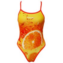 Női vékony pántos úszódressz-Orange Fruit