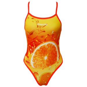 Női vékony pántos úszódressz-Orange Fruit