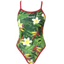 Női vékony pántos úszódressz-Tropical 1